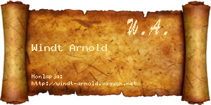 Windt Arnold névjegykártya