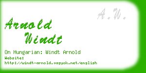 arnold windt business card